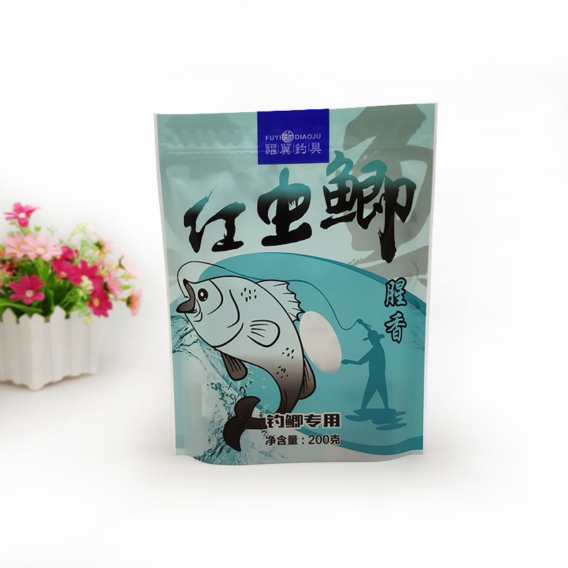 魚餌包裝(zhuang)袋餌料窩料防潮(chao)三邊封拉鏈袋鋁(lü)箔袋彩印複合自(zì)立袋