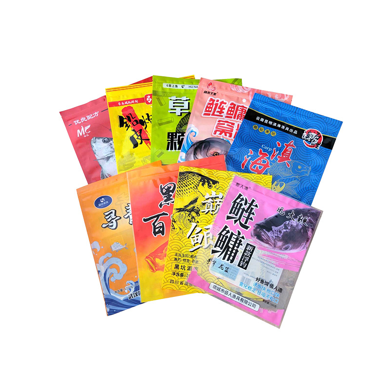 魚餌包(bāo)裝袋餌料窩料防(fang)潮三邊封拉鏈袋(dài)鋁箔袋彩印複合(hé)自立袋